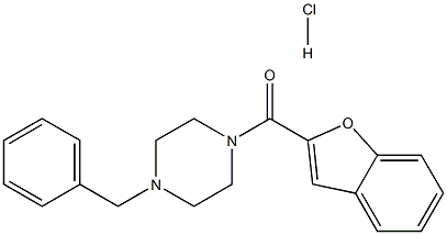 1-[(2-ベンゾフラニル)カルボニル]-4-ベンジルピペラジン·塩酸塩 化学構造式