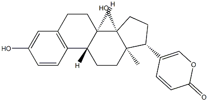 3,14-ジヒドロキシ-19-ノルブファ-1,3,5(10),20,22-ペンタエノリド 化学構造式