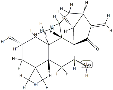 (14R)-2α,7α,14-トリヒドロキシカウラ-16-エン-15-オン 化学構造式