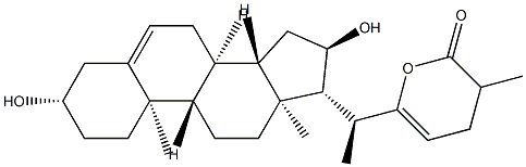 3β,16α,22-Trihydroxycholesta-5,22-dien-26-oic acid δ-lactone Structure