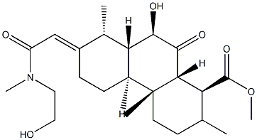(1S,4bα,7E,8aβ,10aα)-Tetradecahydro-9β-hydroxy-7-[[N-(2-hydroxyethyl)-N-methylcarbamoyl]methylene]-1,4aβ,8α-trimethyl-10-oxophenanthrene-1β-carboxylic acid methyl ester Struktur