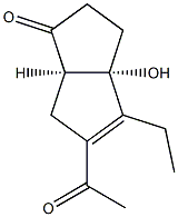 1(2H)-Pentalenone,5-acetyl-4-ethyl-3,3a,6,6a-tetrahydro-3a-hydroxy-,(3aR,6aS)-rel-(9CI) Structure