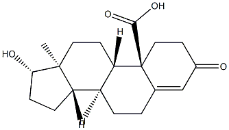 17β-Hydroxy-3-oxo-10α-androst-4-en-19-oic Acid, 4205-24-7, 结构式