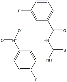 N-(3-fluorobenzoyl)-N'-{2-fluoro-5-nitrophenyl}thiourea Struktur