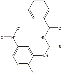 N-(3-fluorobenzoyl)-N'-{2-fluoro-5-nitrophenyl}thiourea Structure