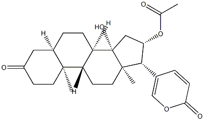 16β-Acetoxy-14-hydroxy-3-oxo-5β,14β-bufa-20,22-dienolide,4266-46-0,结构式