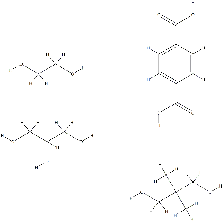 1,4-Benzenedicarboxylic acid, polymer with 2,2-dimethyl-1,3-propanediol, 1,2-ethanediol and 1,2,3-propanetriol Structure