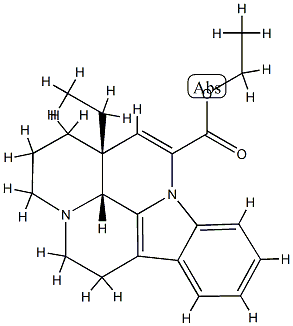 (-)-アポビンカミン酸エチル 化学構造式