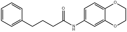 N-(2,3-dihydro-1,4-benzodioxin-6-yl)-4-phenylbutanamide 化学構造式