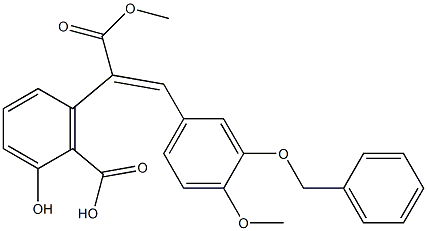 3'-(Benzyloxy)-3-hydroxy-4'-methoxy-α,2-stilbenedicarboxylic acid α-methyl ester 结构式