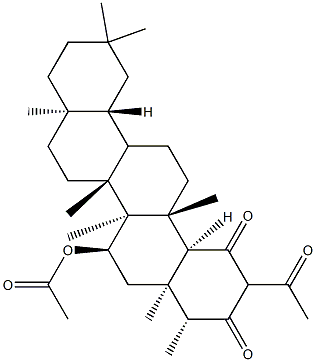 2-ацетил-7α-ацетилокси-D: A-фридоолеанан-1,3-дион структура