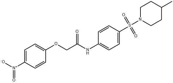 N-{4-[(4-methyl-1-piperidinyl)sulfonyl]phenyl}-2-(4-nitrophenoxy)acetamide Struktur