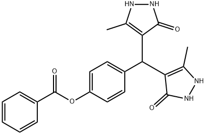 4-[bis(5-hydroxy-3-methyl-1H-pyrazol-4-yl)methyl]phenyl benzoate 结构式