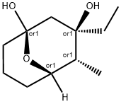 9-Oxabicyclo[3.3.1]nonane-1,3-diol,3-ethyl-4-methyl-,(1R,3R,4R,5S)-rel-(9CI) Structure