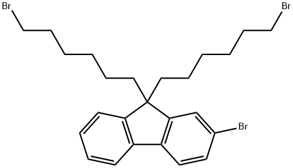 9H-Fluorene, 2-bromo-9,9-bis(6-bromohexyl)- 结构式