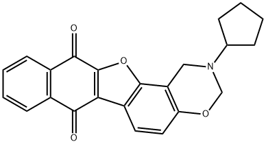 2-cyclopentyl-2,3-dihydro-1H-naphtho[2,3:2,3]benzofuro[7,6-e][1,3]oxazine-7,12-dione 结构式