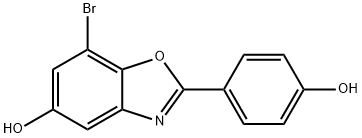 7-Bromo-2-(4-hydroxyphenyl)-1,3-benzoxazol-5-ol Struktur