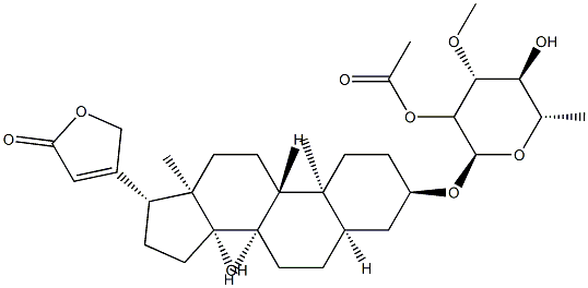 3β-[(2-O-Acetyl-6-deoxy-3-O-methyl-α-L-mannopyranosyl)oxy]-14-hydroxy-5β-card-20(22)-enolide|