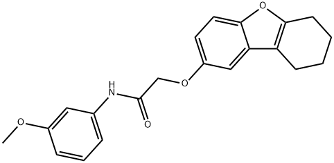 N-(3-methoxyphenyl)-2-(6,7,8,9-tetrahydrodibenzo[b,d]furan-2-yloxy)acetamide,443320-30-7,结构式