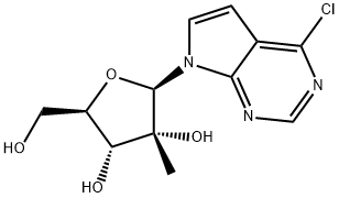 4-氯-7-(2-C-甲基-BETA-D-呋喃核糖基)-7H-吡咯并[2,3-D]嘧啶, 443642-33-9, 结构式