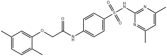 2-(2,5-dimethylphenoxy)-N-(4-{[(4,6-dimethyl-2-pyrimidinyl)amino]sulfonyl}phenyl)acetamide,443644-74-4,结构式