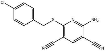 2-amino-6-[(4-chlorobenzyl)sulfanyl]-3,5-pyridinedicarbonitrile Structure