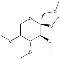 メチル1-O,3-O,4-O,5-O-テトラメチル-β-D-フルクトピラノシド 化学構造式