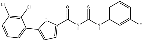 N-[5-(2,3-dichlorophenyl)-2-furoyl]-N'-(3-fluorophenyl)thiourea Structure