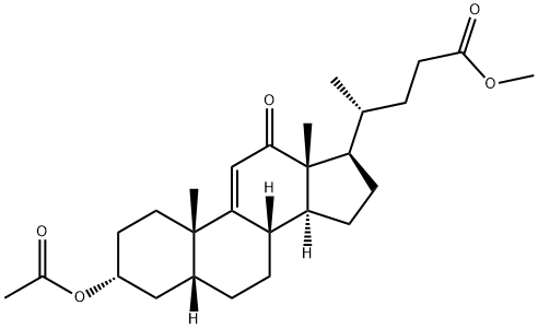 3α-Acetyloxy-12-oxo-5β-chol-9(11)-en-24-oic acid methyl ester Struktur