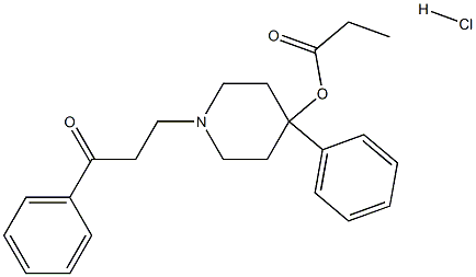 1-Propanone,3-[4-(1-oxopropoxy)-4-phenyl-1-piperidinyl]-1-phenyl-, hydrochloride (1:1) Structure