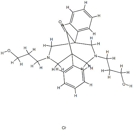 3,7-DIAZABICYCLO(3.3.1)NONAN-9-ONE, 3,7-BIS(3-HYDROXYPROPYL)-1,5-DIPHE NYL-, HYDR Struktur
