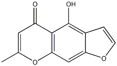 4-ヒドロキシ-7-メチル-5H-フロ[3,2-g][1]ベンゾピラン-5-オン 化学構造式