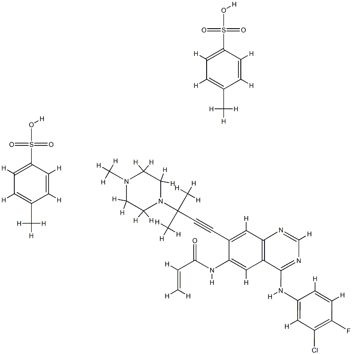 2-PropenaMide, N-[4-[(3-chloro-4-fluorophenyl)aMino]-7-[3-Methyl-3-(4-Methyl-1-piperazinyl)-1-butyn-1-yl]-6-quinazolinyl]-, 4-Methylbenzenesulfonate (1:2)|AV 412