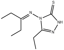 3H-1,2,4-Triazole-3-thione,5-ethyl-4-[(1-ethylpropylidene)amino]-2,4-dihydro-(9CI) Structure