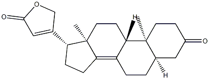 3-Oxo-5β-carda-8(14),20(22)-dienolide Struktur