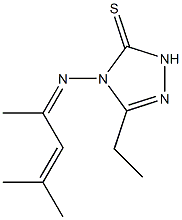 3H-1,2,4-Triazole-3-thione,4-[(1,3-dimethyl-2-butenylidene)amino]-5-ethyl-2,4-dihydro-(9CI) Struktur
