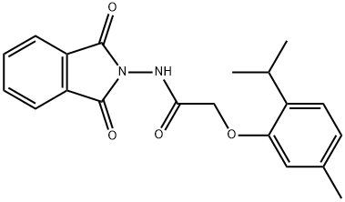 N-(1,3-dioxo-1,3-dihydro-2H-isoindol-2-yl)-2-(2-isopropyl-5-methylphenoxy)acetamide Struktur