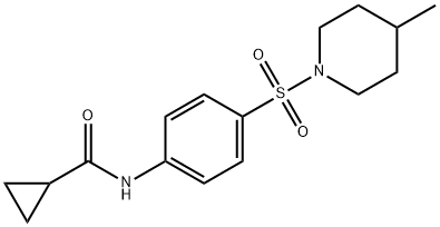 N-{4-[(4-methyl-1-piperidinyl)sulfonyl]phenyl}cyclopropanecarboxamide Struktur