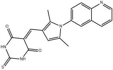 5-{[2,5-dimethyl-1-(6-quinolinyl)-1H-pyrrol-3-yl]methylene}-2-thioxodihydro-4,6(1H,5H)-pyrimidinedione,461048-00-0,结构式