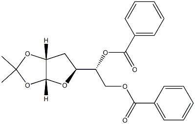 5-O,6-O-Dibenzoyl-1-O,2-O-isopropylidene-3-deoxy-α-D-ribo-hexofuranose Struktur
