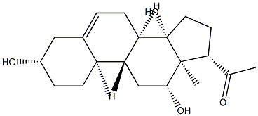 3β,12β,14β-Trihydroxypregn-5-en-20-one 结构式