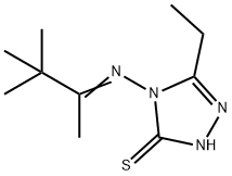 3H-1,2,4-Triazole-3-thione,5-ethyl-2,4-dihydro-4-[(1,2,2-trimethylpropylidene)amino]-(9CI),466647-00-7,结构式