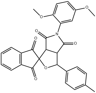 5-(2,5-dimethoxyphenyl)-3-(4-methylphenyl)-1',3',4,6-tetraoxohexahydrospiro(1H-furo[3,4-c]pyrrole-1,2'-indane)|
