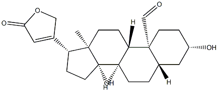 3β,14-ジヒドロキシ-19-オキソ-5α-カルダ-20(22)-エノリド 化学構造式