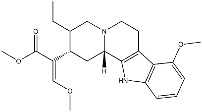 (16E)-16,17-Didehydro-9,17-dimethoxycorynan-16-carboxylic acid methyl ester Struktur