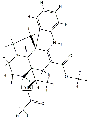 (20R)-20-Acetoxy-2,3-didehydroaspidospermidine-3-carboxylic acid methyl ester Structure