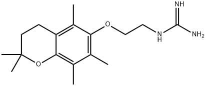 2,2,5,7,8-ペンタメチル-6-(2-グアニジノエトキシ)クロマン 化学構造式