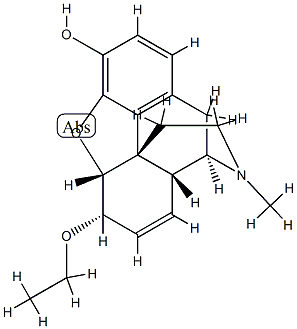 7,8-ジデヒドロ-4,5α-エポキシ-6α-エトキシ-17-メチルモルフィナン-3-オール 化学構造式