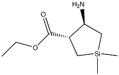 Silacyclopentane-3-carboxylic acid, 4-amino-1,1-dimethyl-, ethyl ester, (3R,4S)-rel- (9CI) Structure