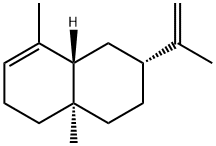 [2R,(-)]-1,2,3,4,4a,5,6,8aβ-オクタヒドロ-4aα,8-ジメチル-2-(1-メチルビニル)ナフタレン 化学構造式